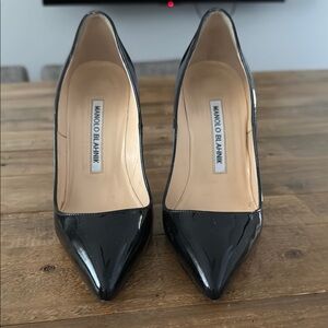 Manolo Blahnik Black Patent Leather Heels